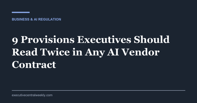AI vendor contract provisions executives should review — contract pages under review in a boardroom