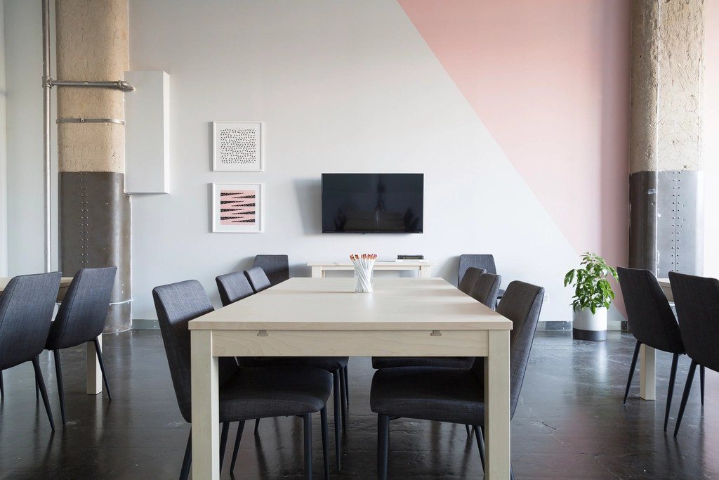 empty meeting room elegant chairs